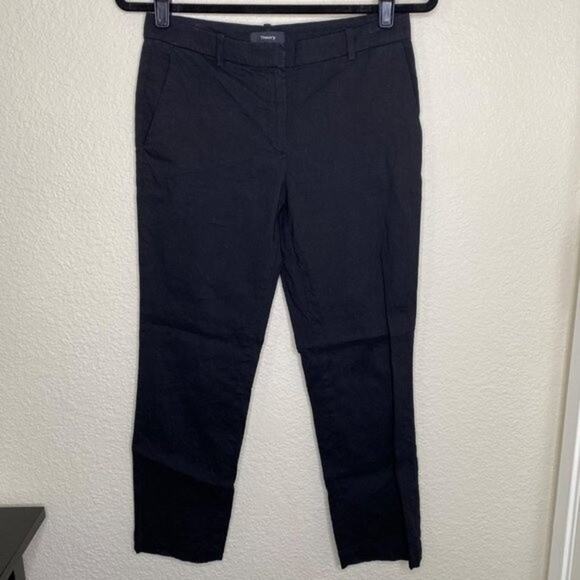 Theory Tailor Eco Crunch Cropped Trousers in Black Size 0 - Picture 8 of 8